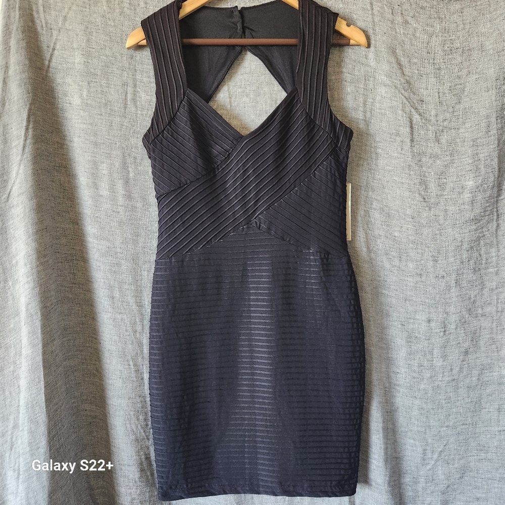 NWT!! Eliza J. Black Sleeveless Geometric Dress with Sleek Silhouette, Size 10